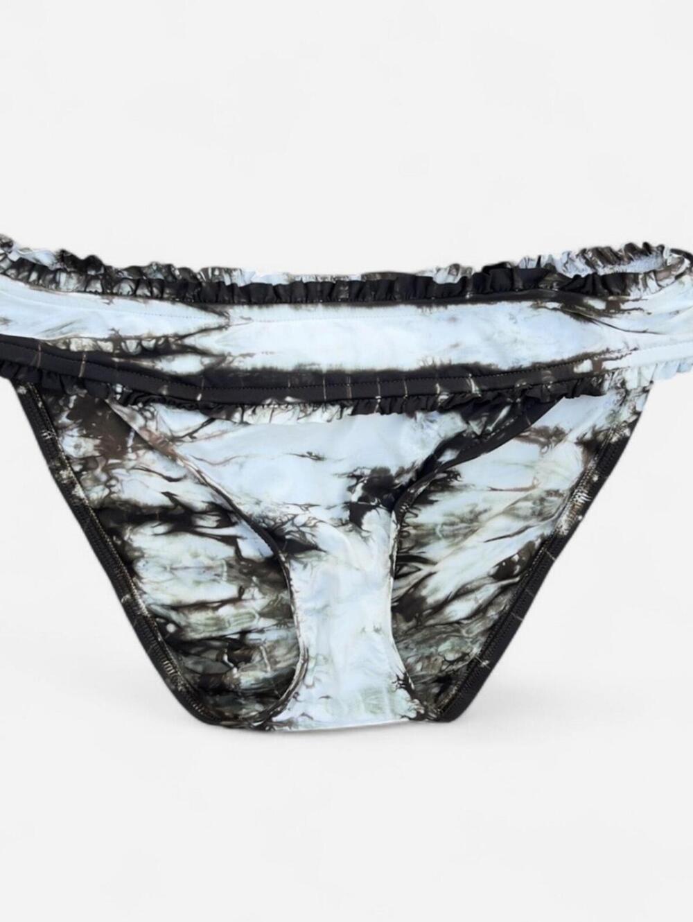 Lucky Brand Ruffle Trim Tie Dye Cheeky Cut Bikini Bottom